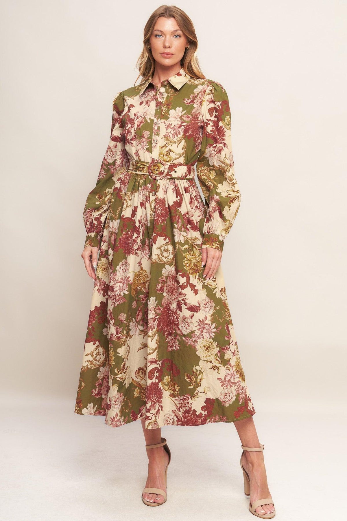 COUNTRY ROMANCE WOVEN MIDI DRESS