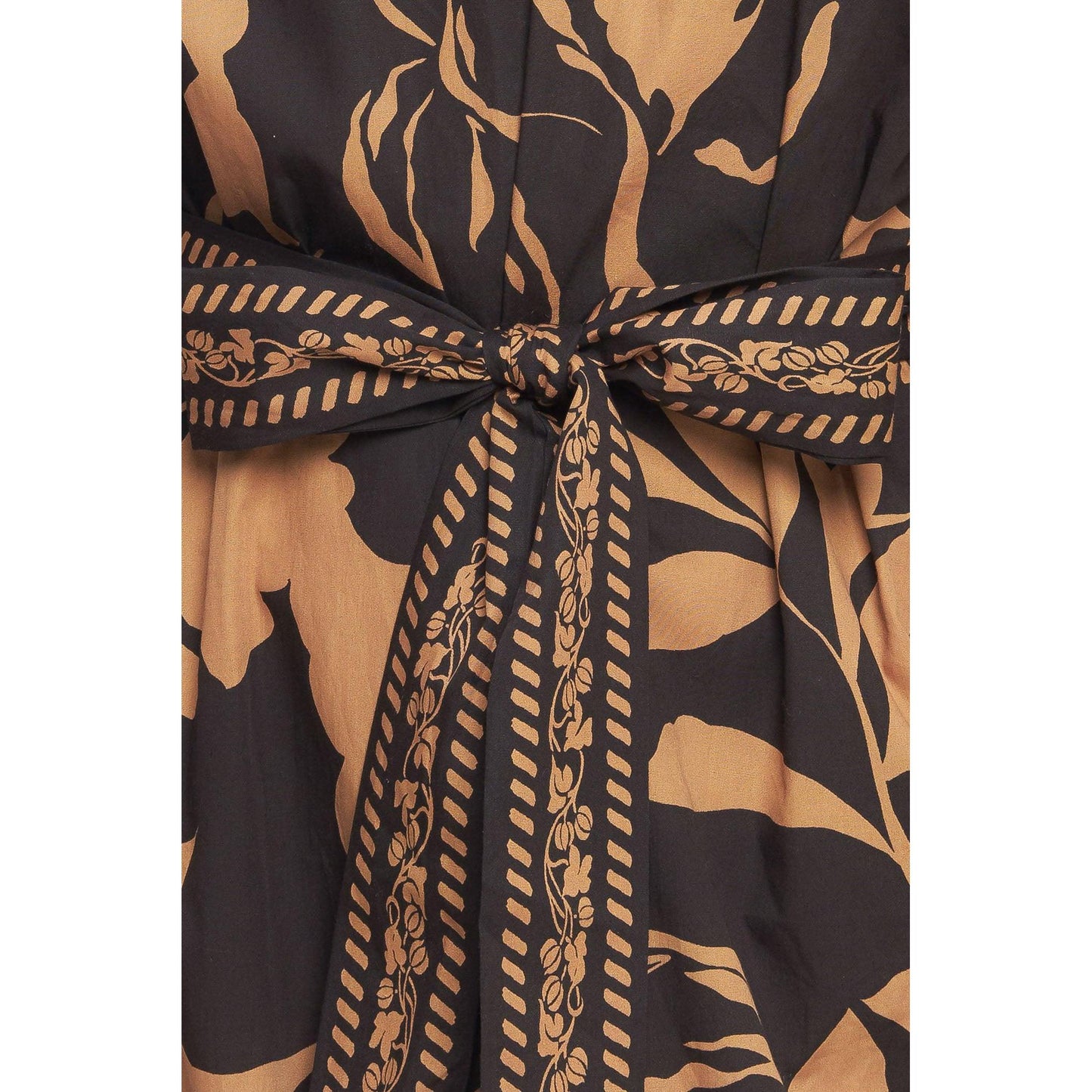 AUTUMN LEAF WOVEN MIDI DRESS
