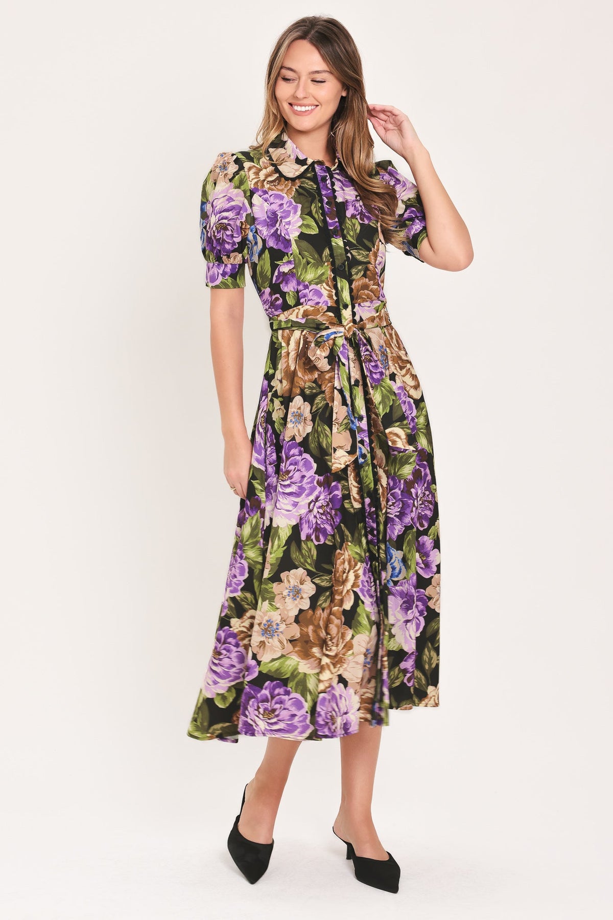 VIVID HERITAGE WOVEN MIDI DRESS