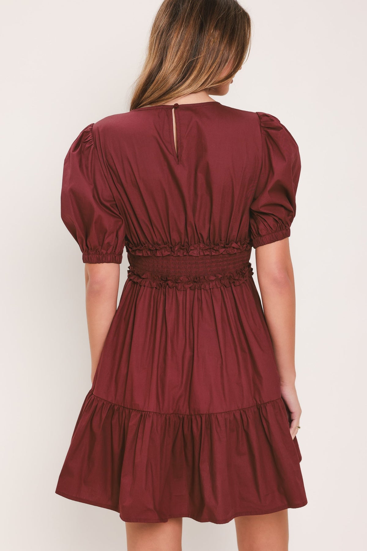 PLAYFUL CLASSIC WOVEN MINI DRESS
