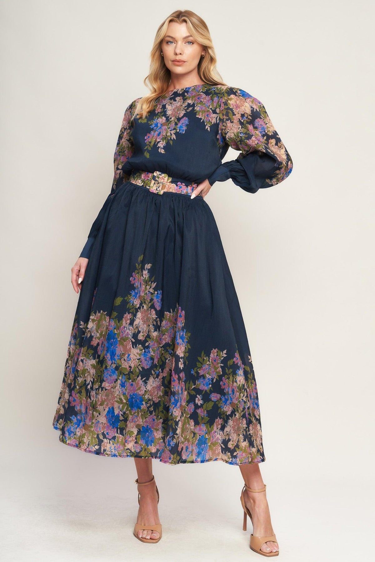 CHARMING TAPESTRY WOVEN MIDI DRESS