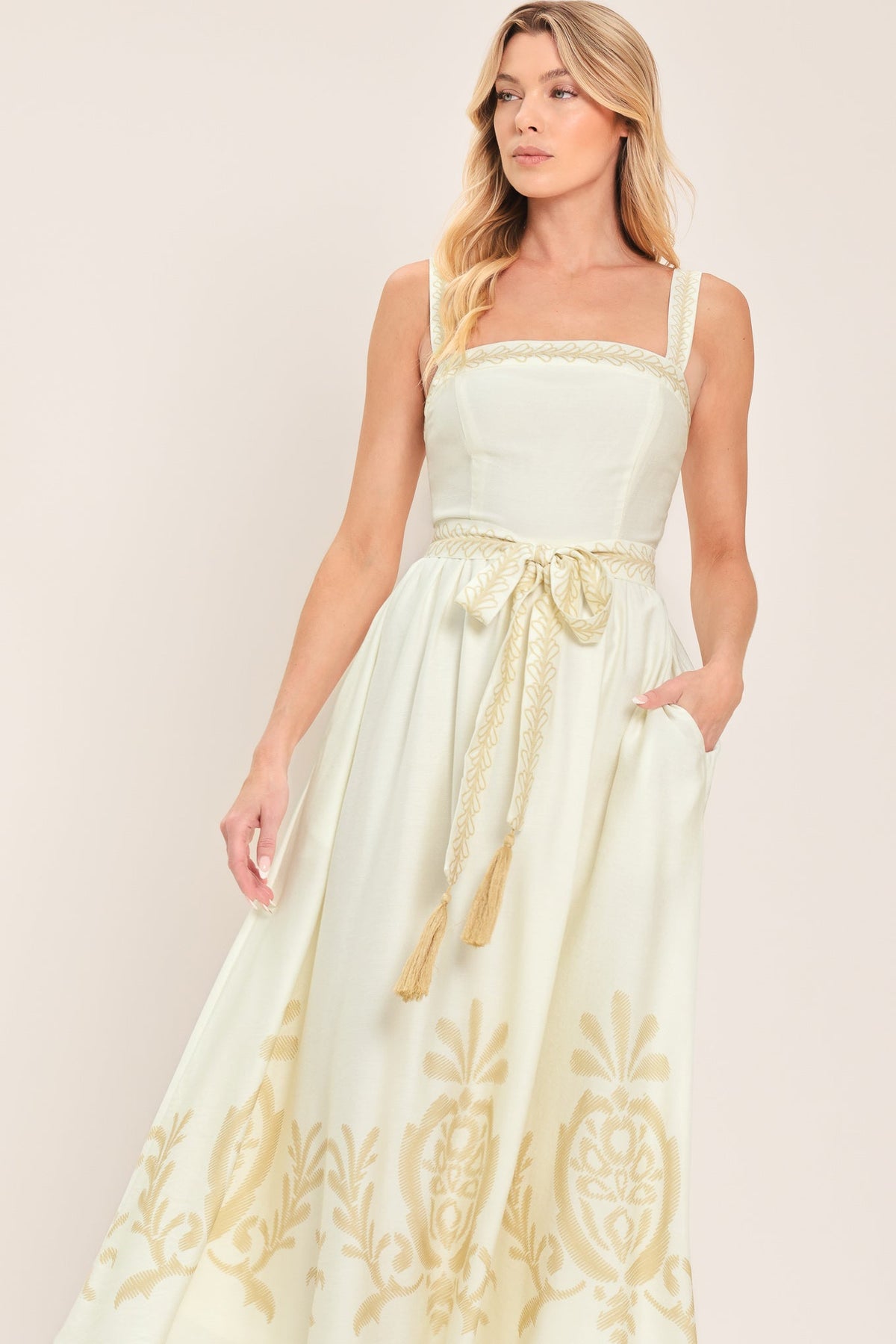 a woman in a white dress