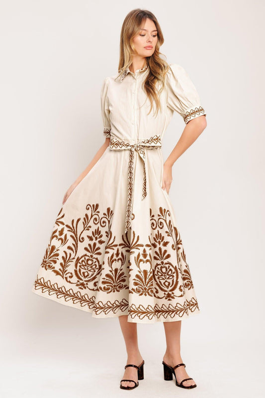 a woman in a white dress
