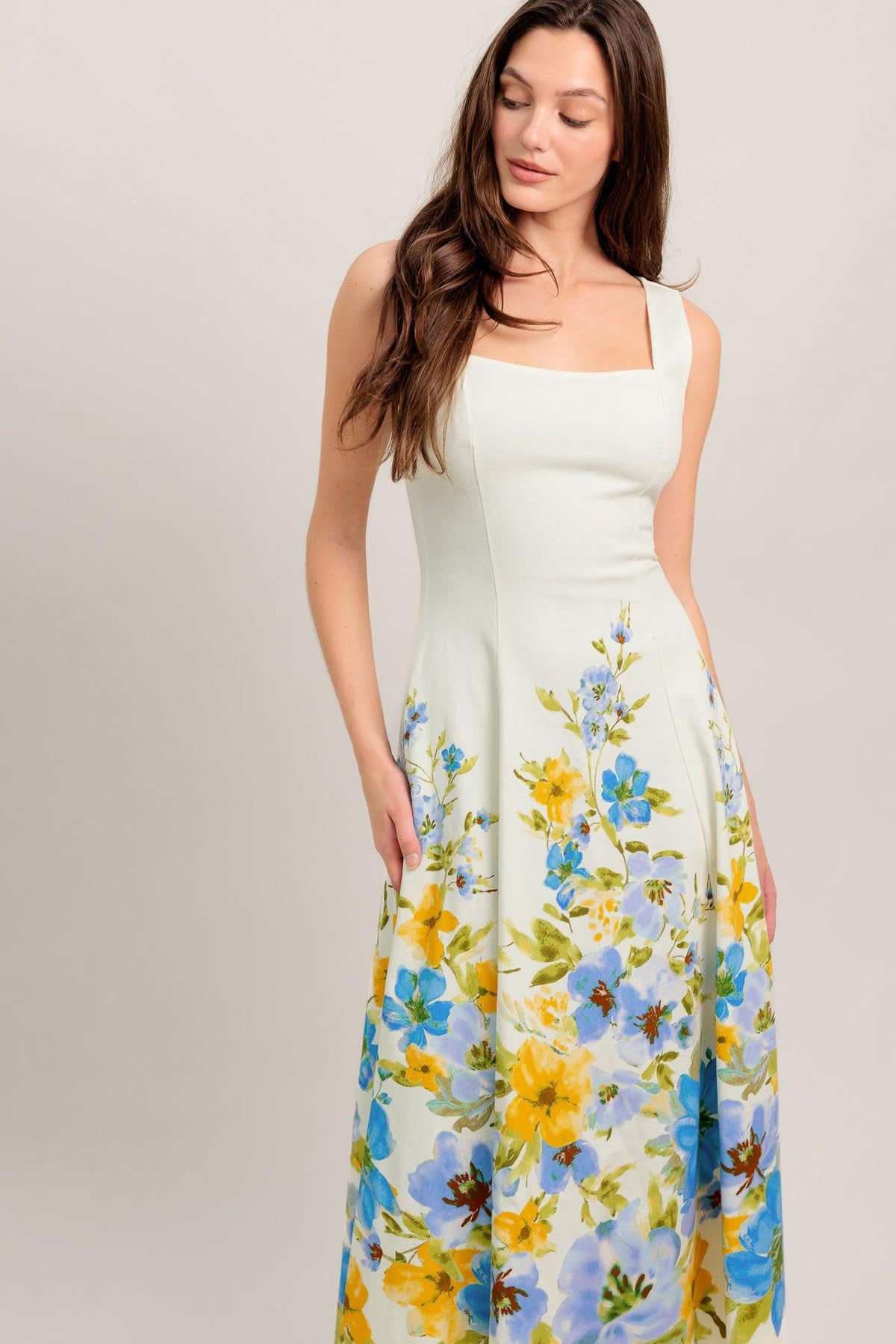 DREAMING OF THE COAST WOVEN MIDI DRESS