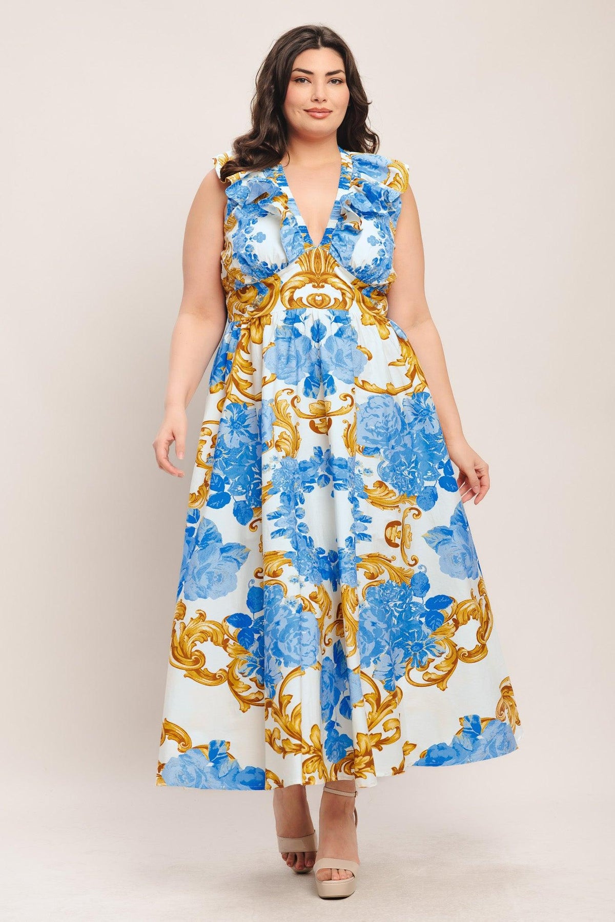 a woman in a dress