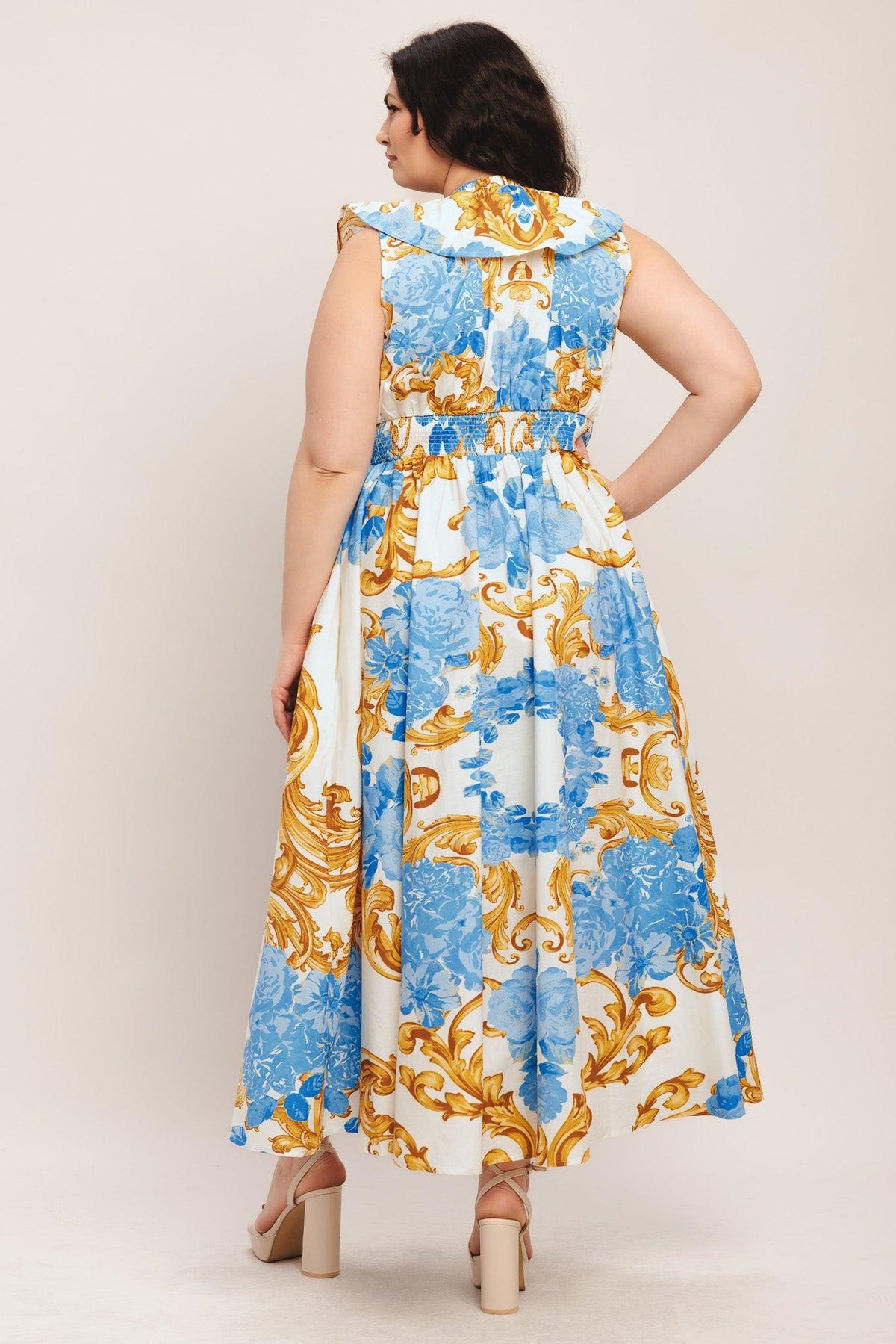 a woman in a dress