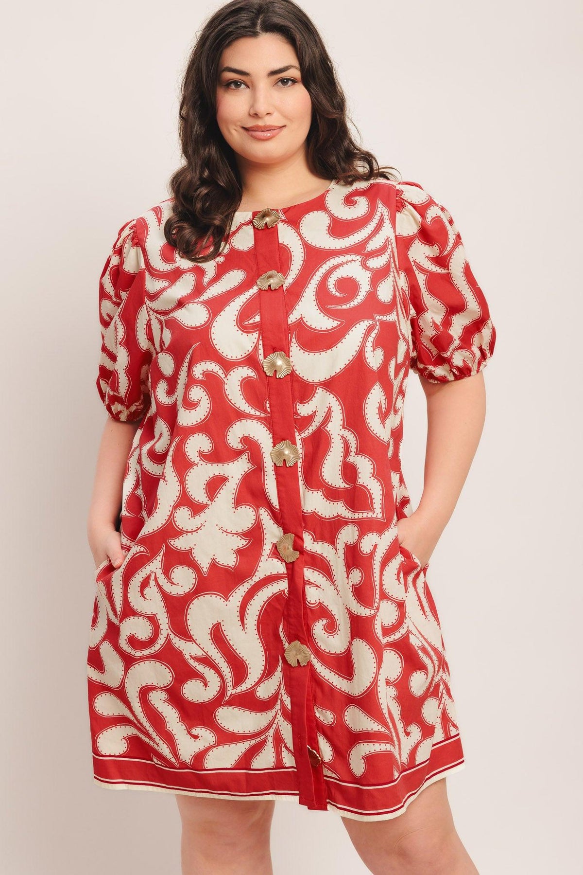 STRAIGHT & STRONG WOVEN MINI DRESS