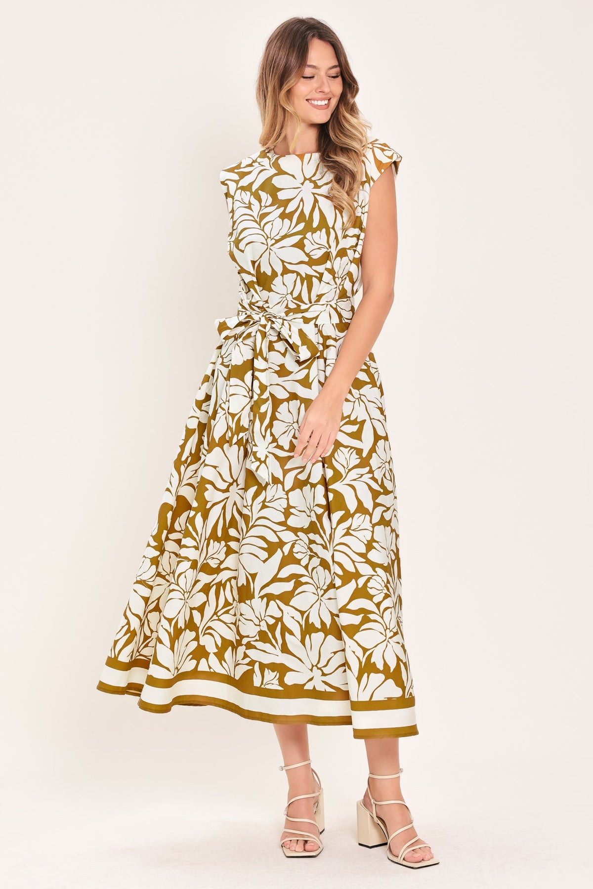 a woman in a dress