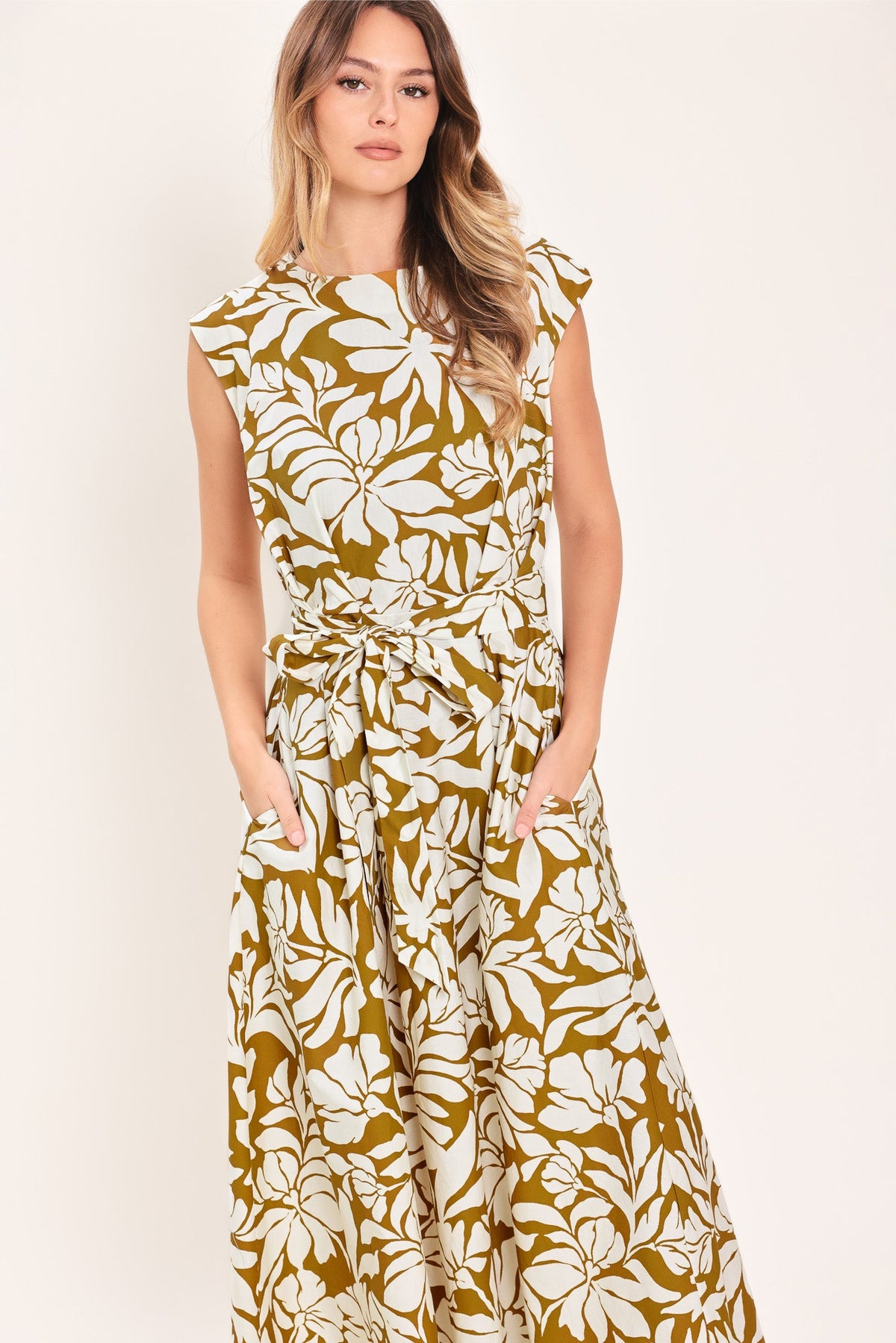a woman in a dress