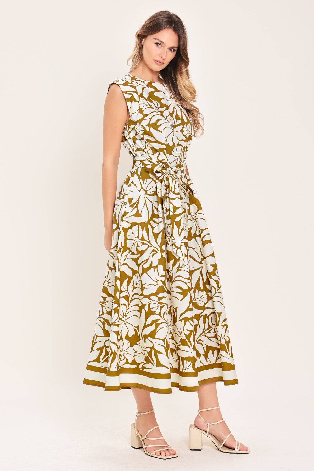 a woman in a dress