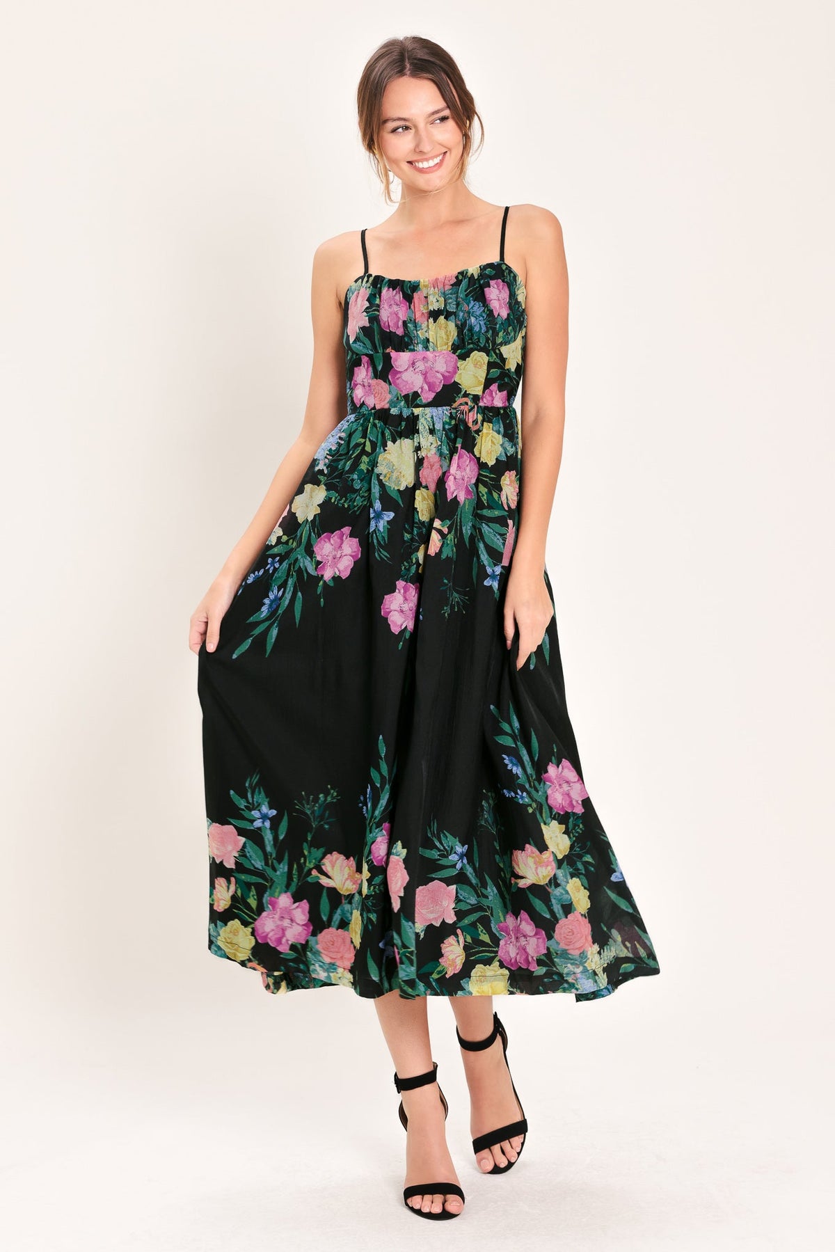 a woman in a dress