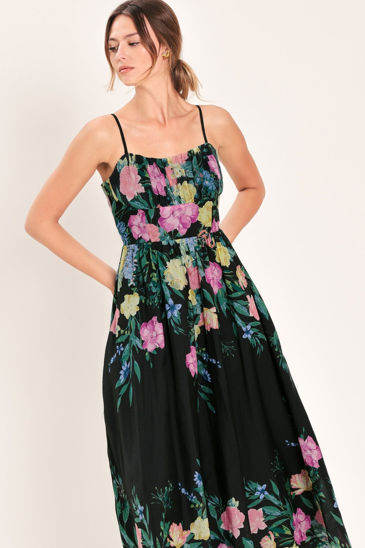 a woman in a dress