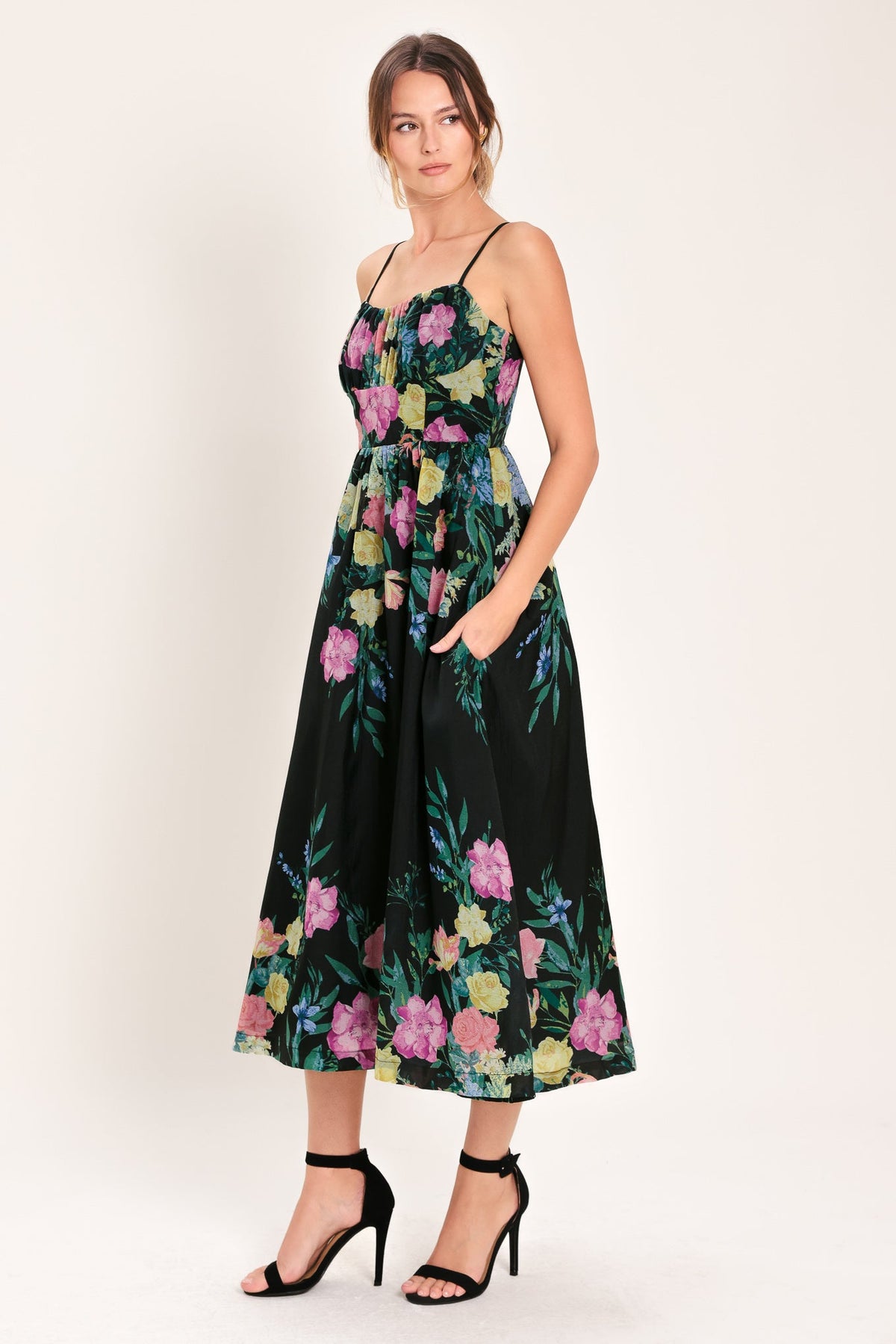 a woman in a dress