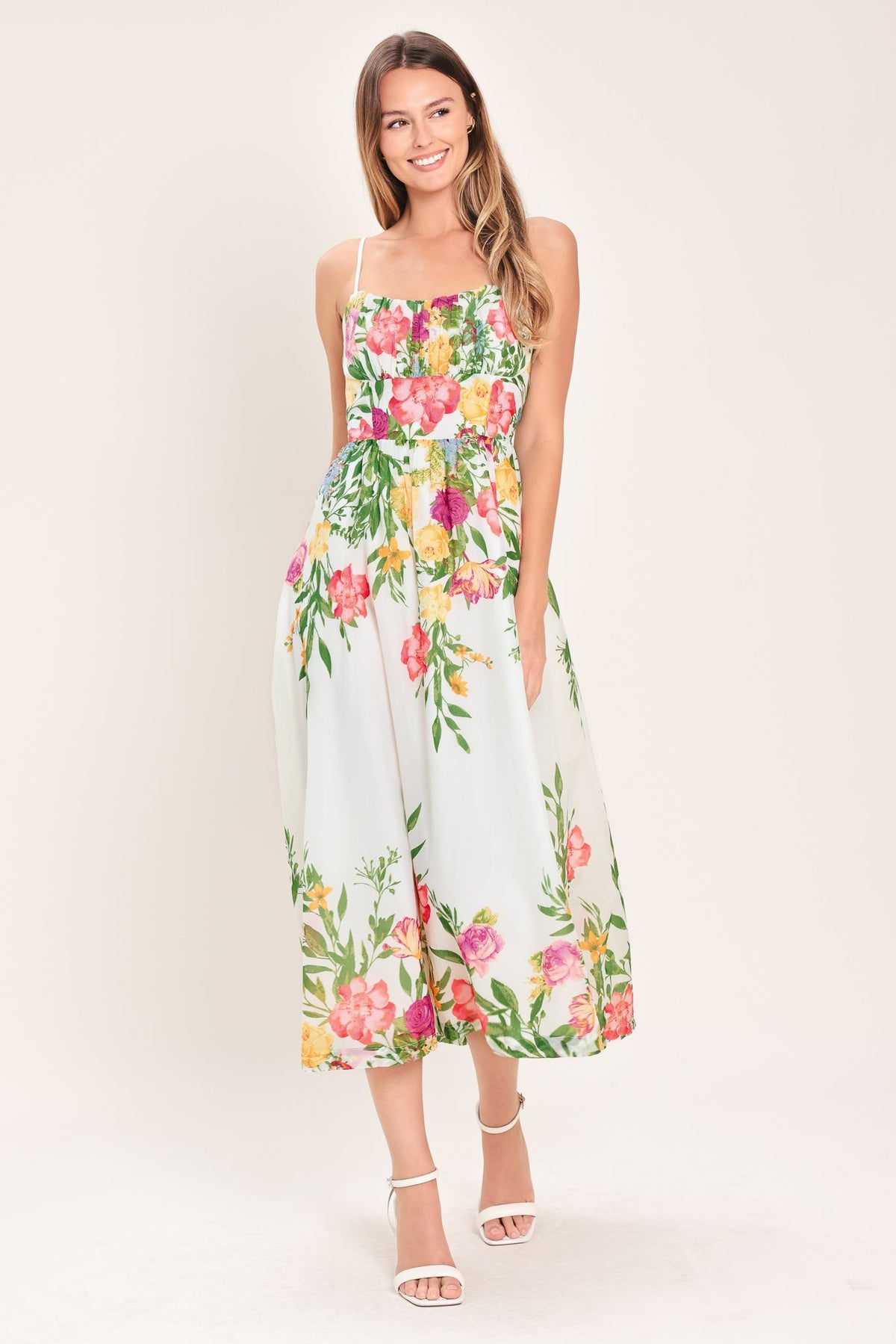 a woman in a dress
