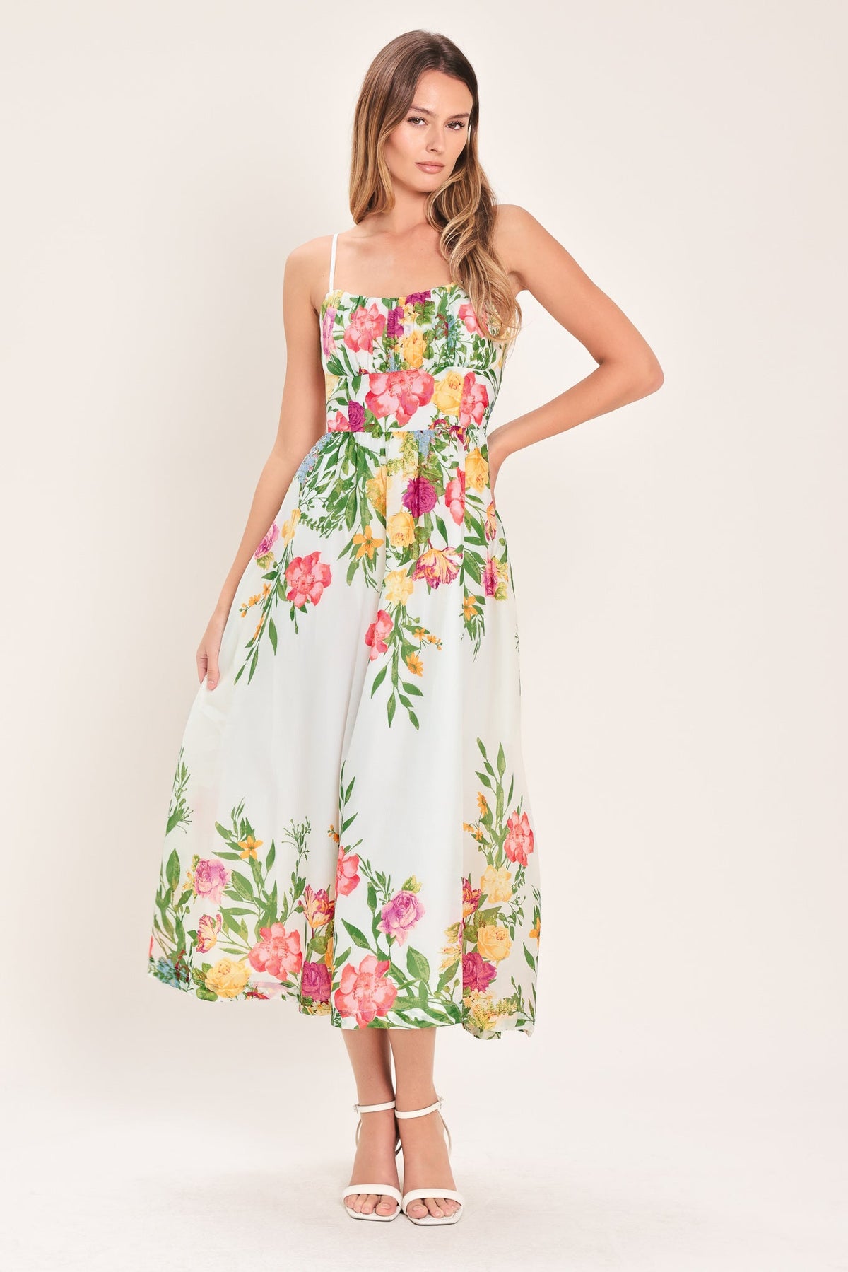 a woman in a dress