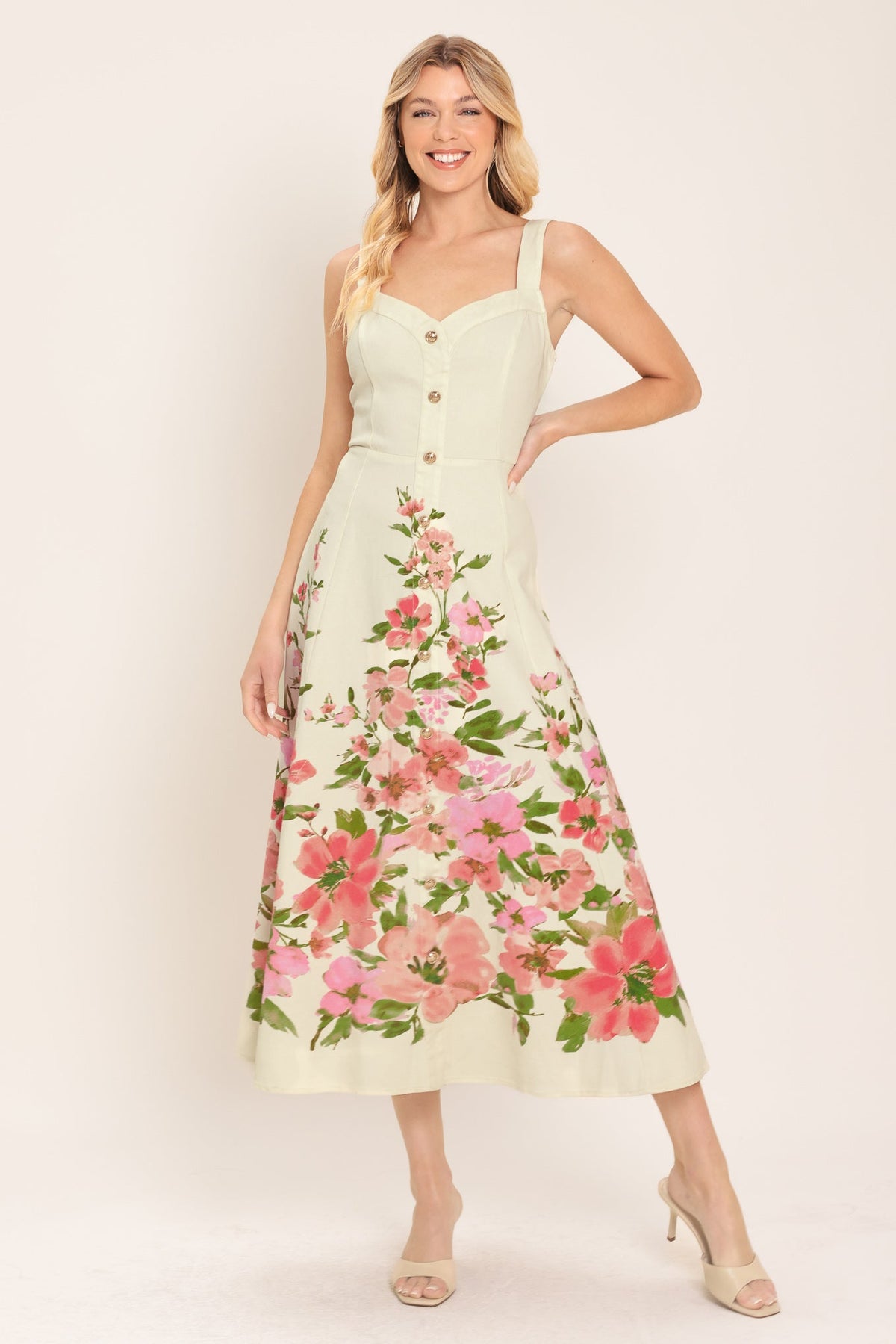 a woman in a dress