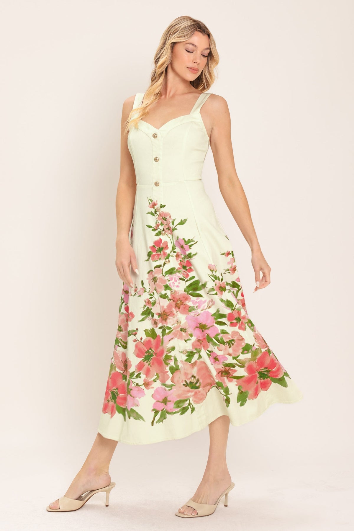 a woman in a dress
