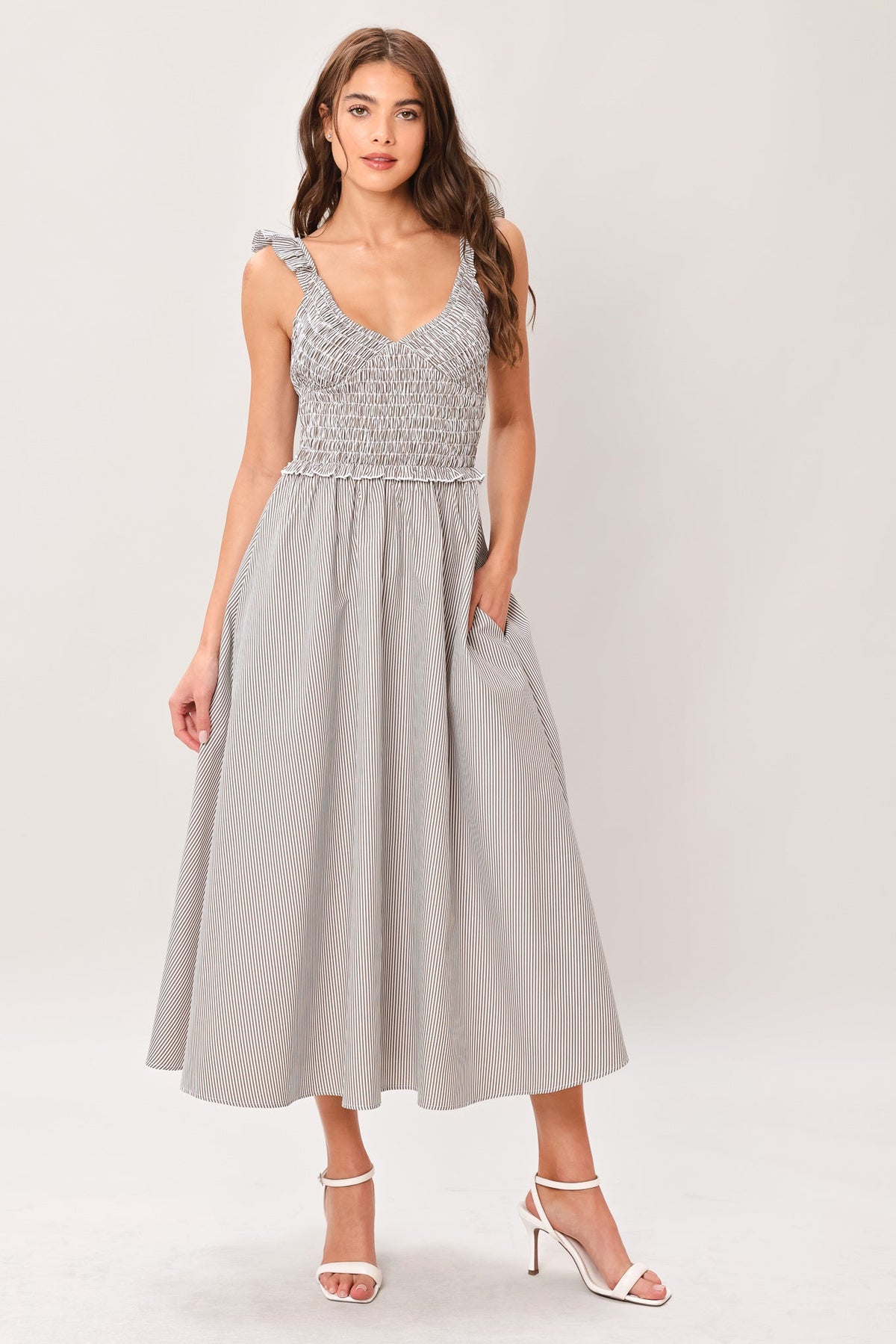 a woman in a dress