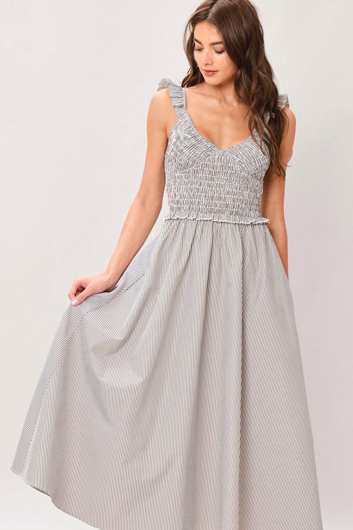 a woman in a dress