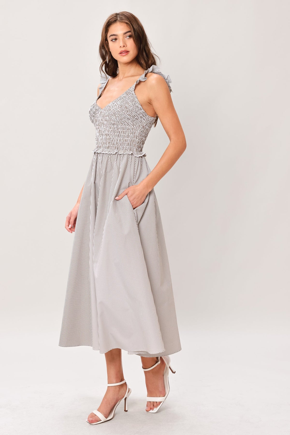 a woman in a dress