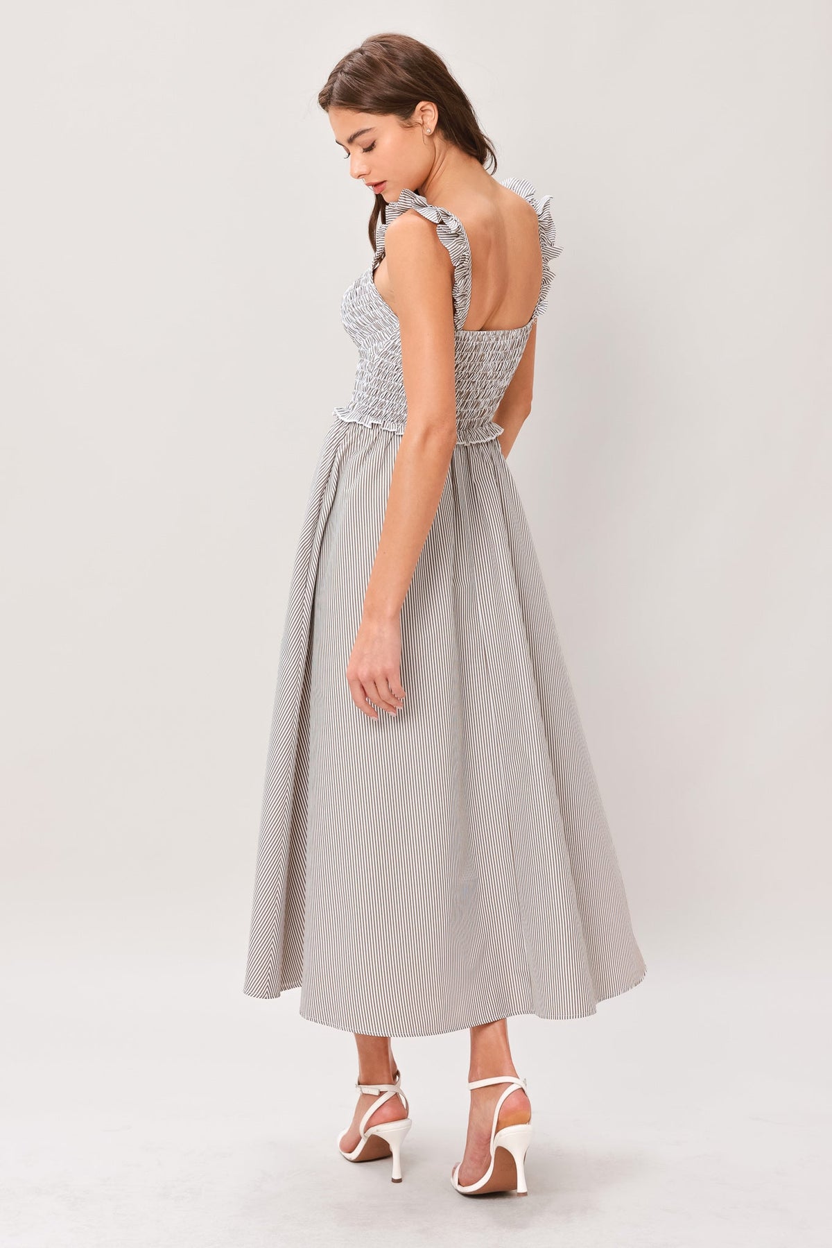 a woman in a dress
