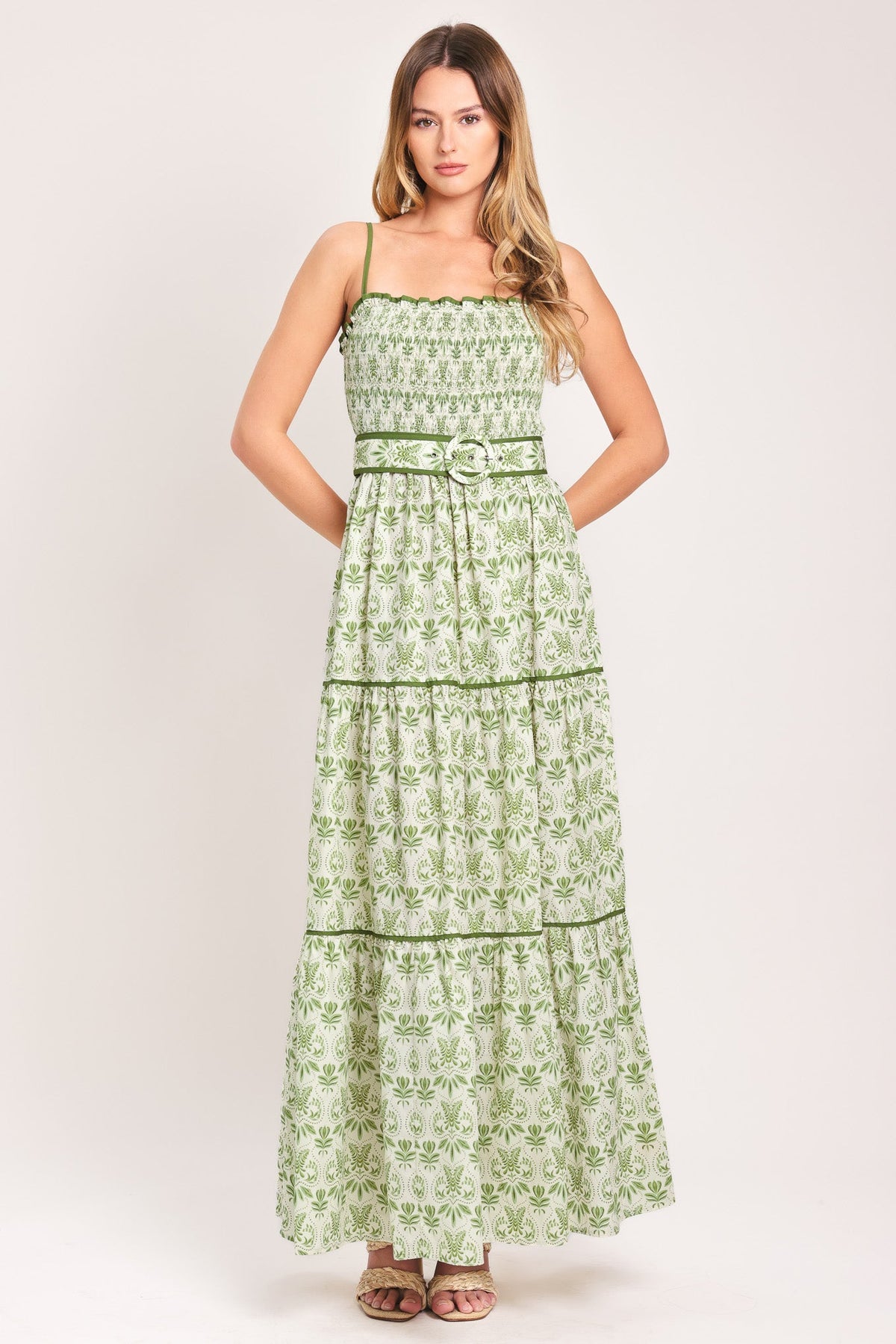 DAINTY FLORA WOVEN MAXI DRESS
