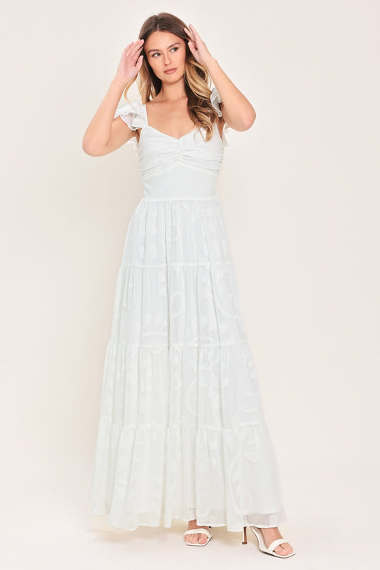 a woman in a white dress