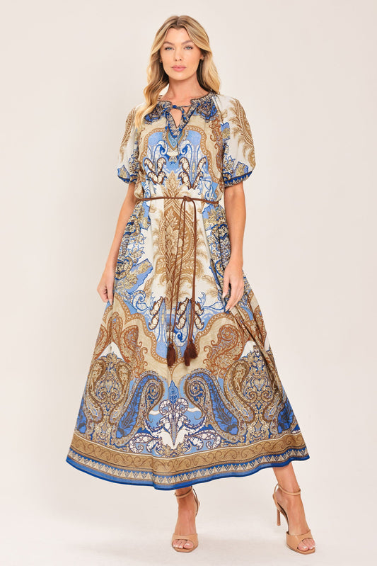 a woman in a dress
