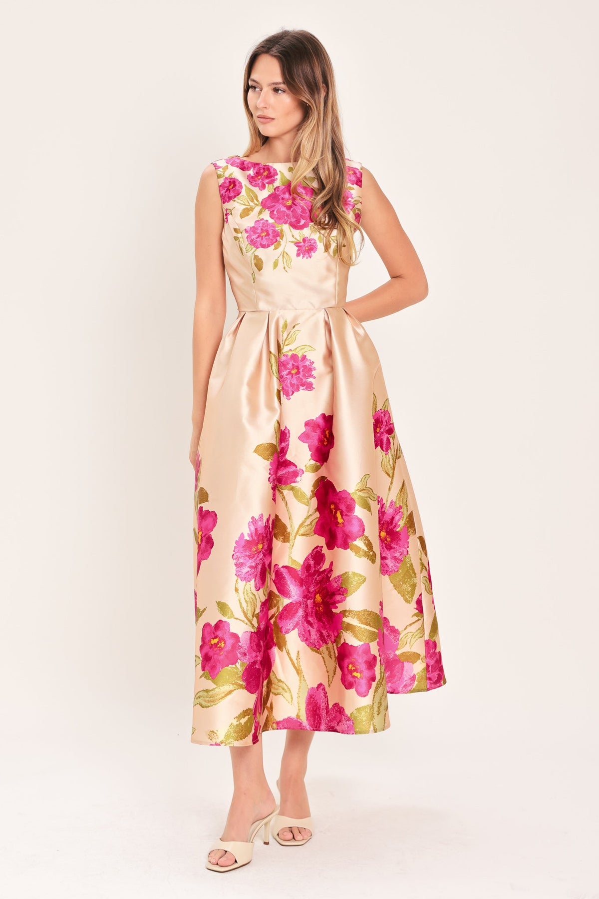 a woman in a dress
