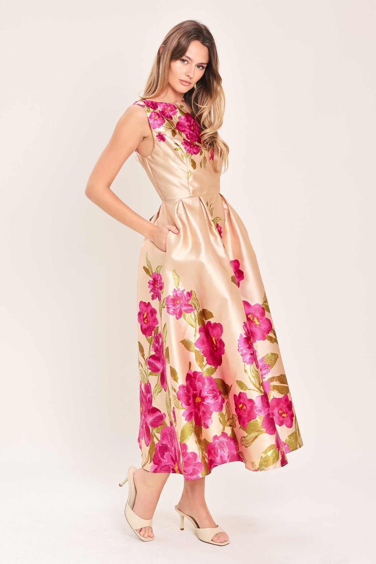 a woman in a dress