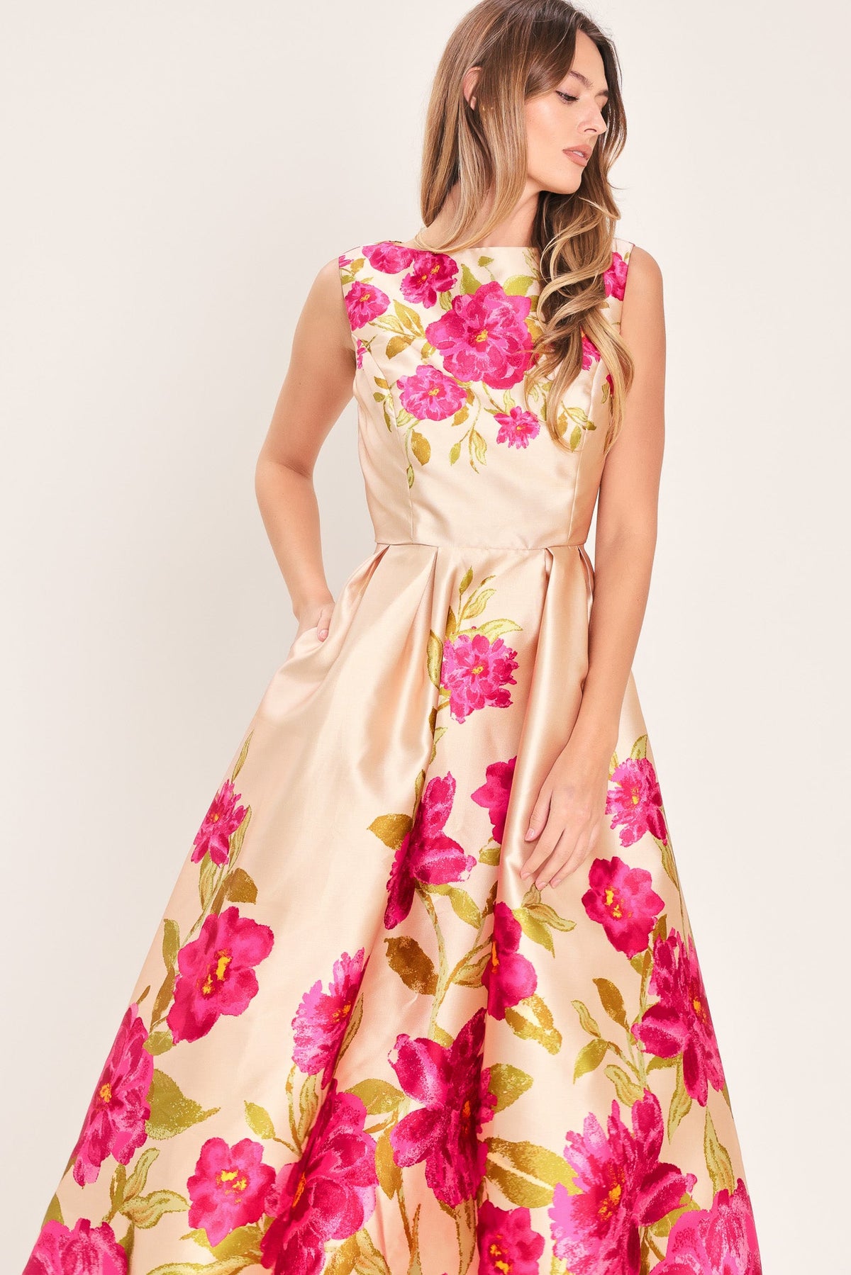 a woman in a dress