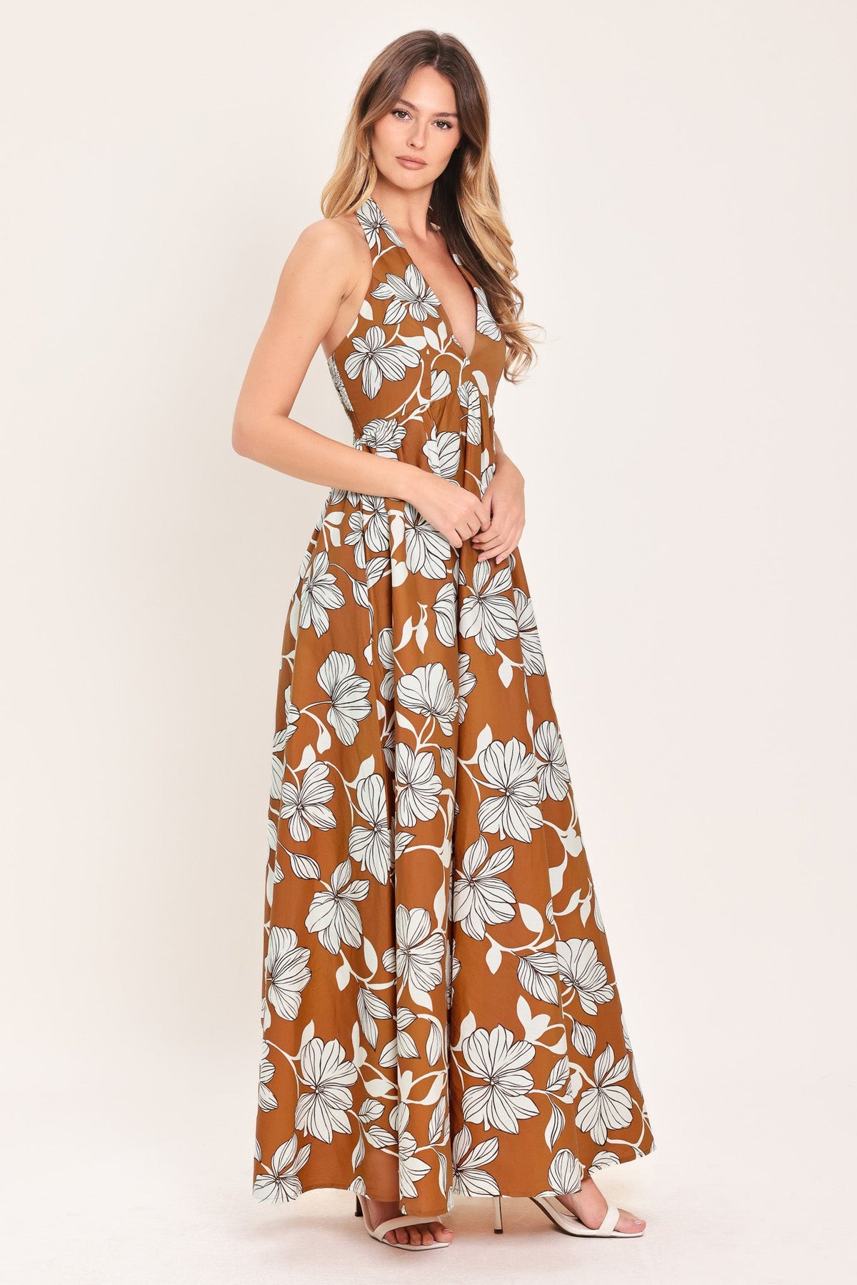 a woman in a dress