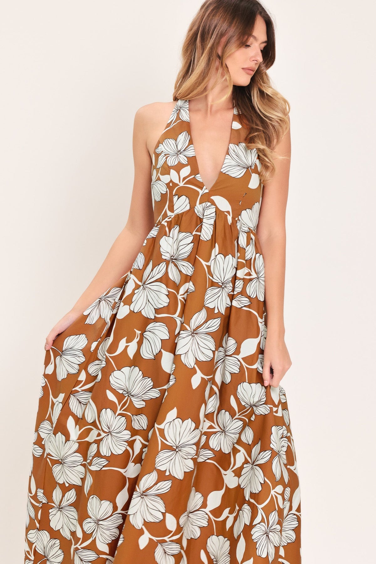 a woman in a dress