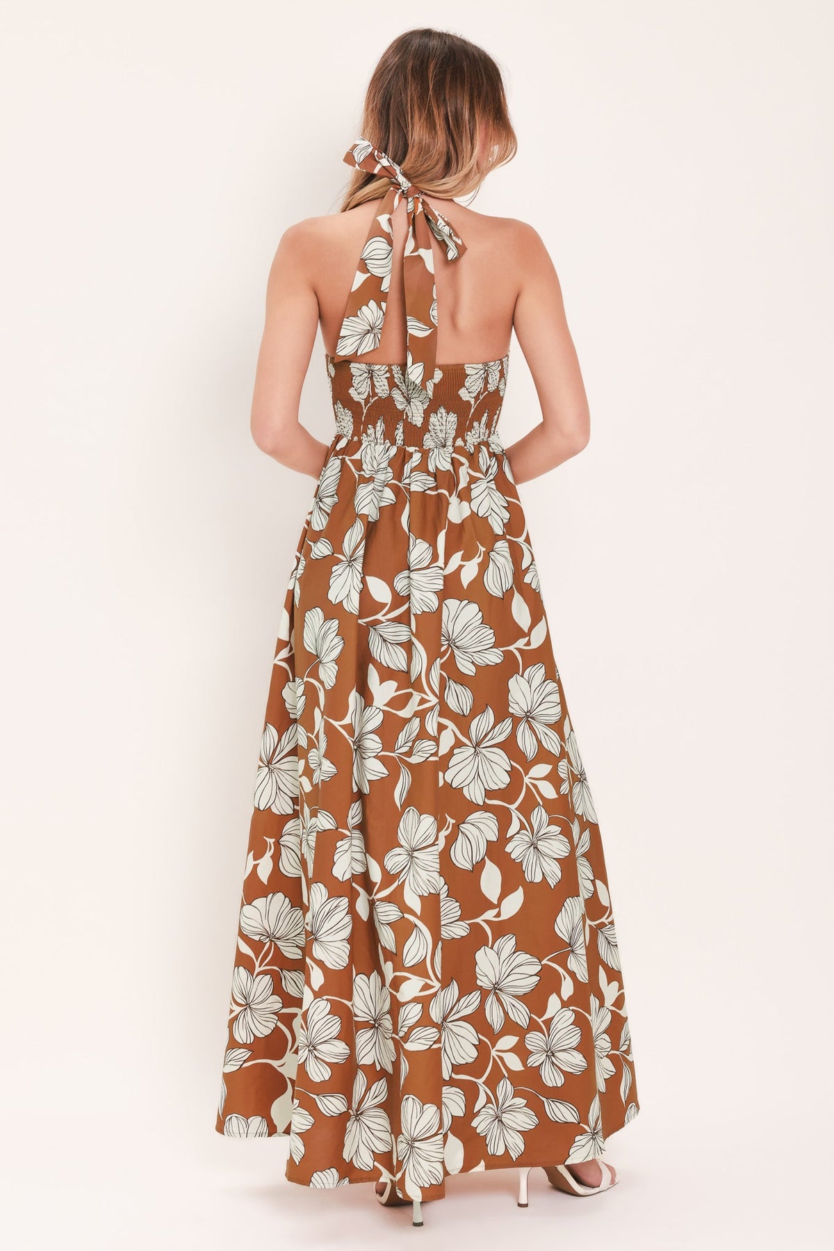 a woman in a dress