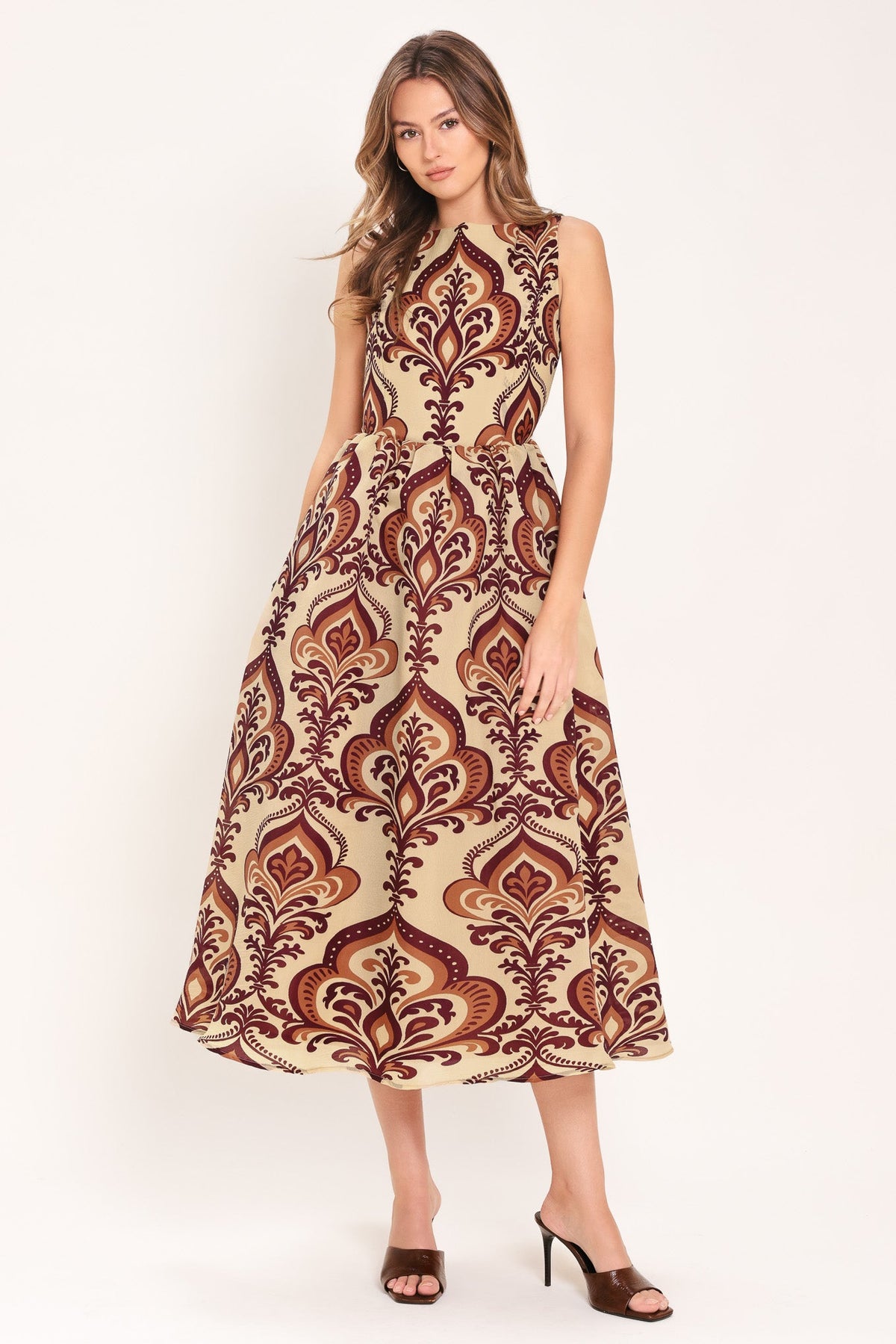 a woman in a dress
