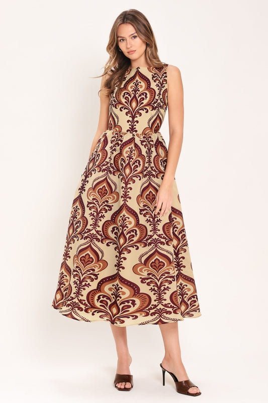 a woman in a dress