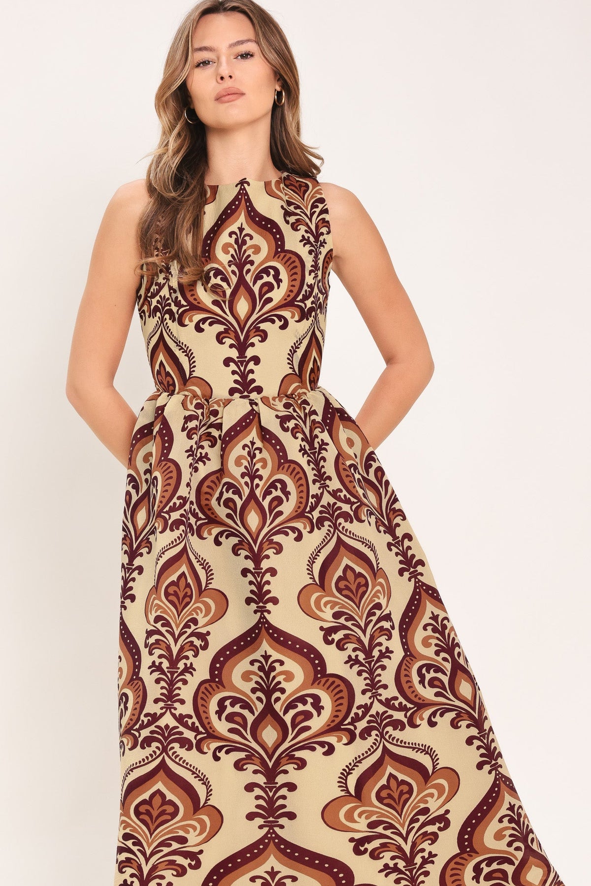 a woman in a dress