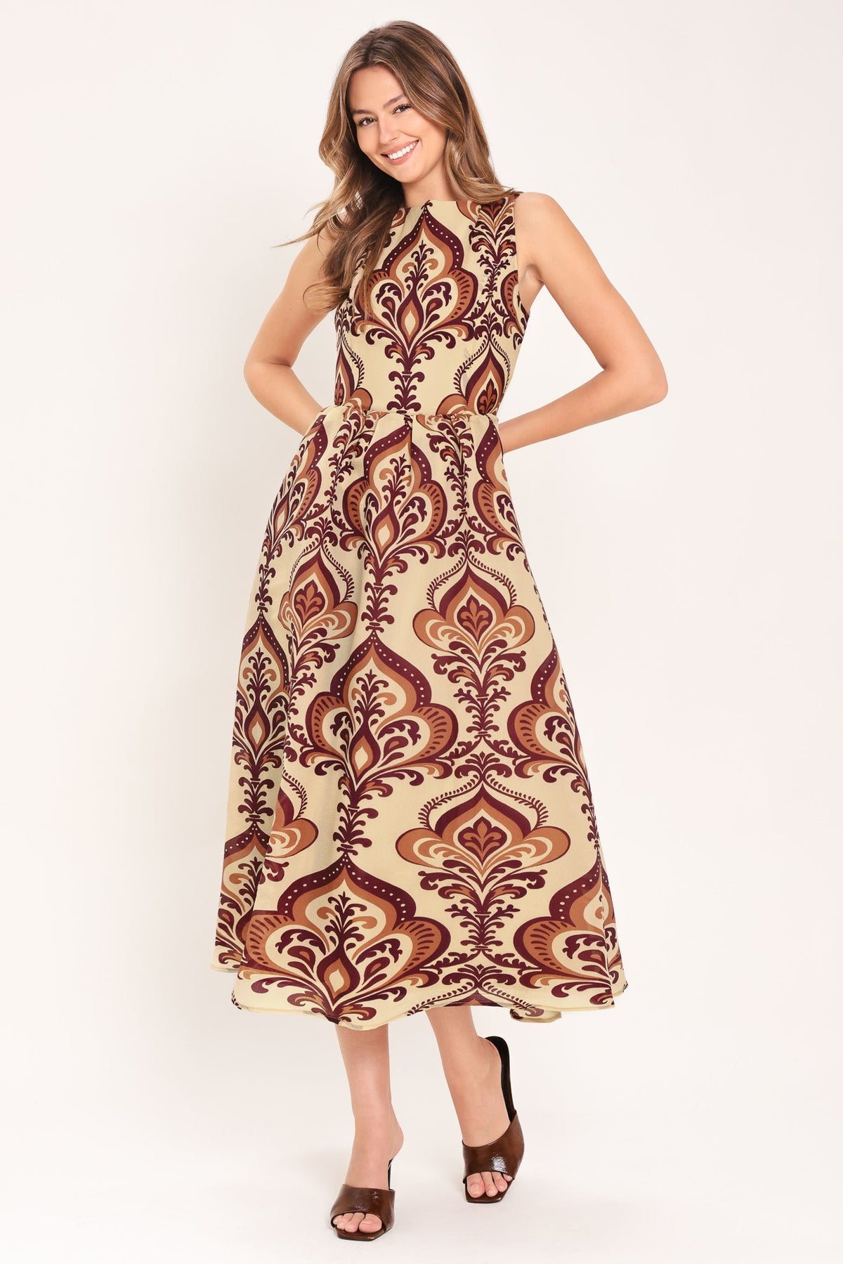a woman in a dress