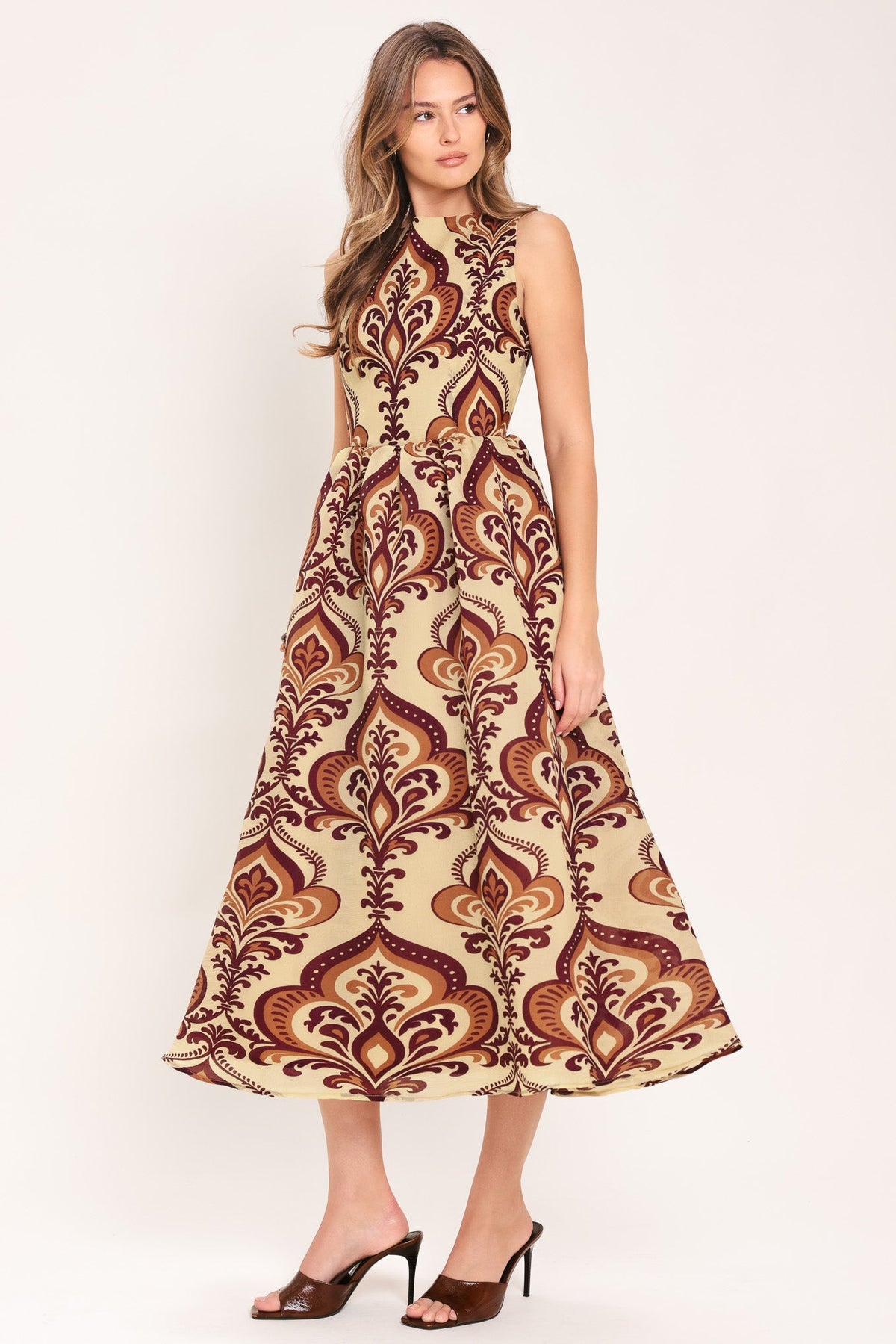 a woman in a dress
