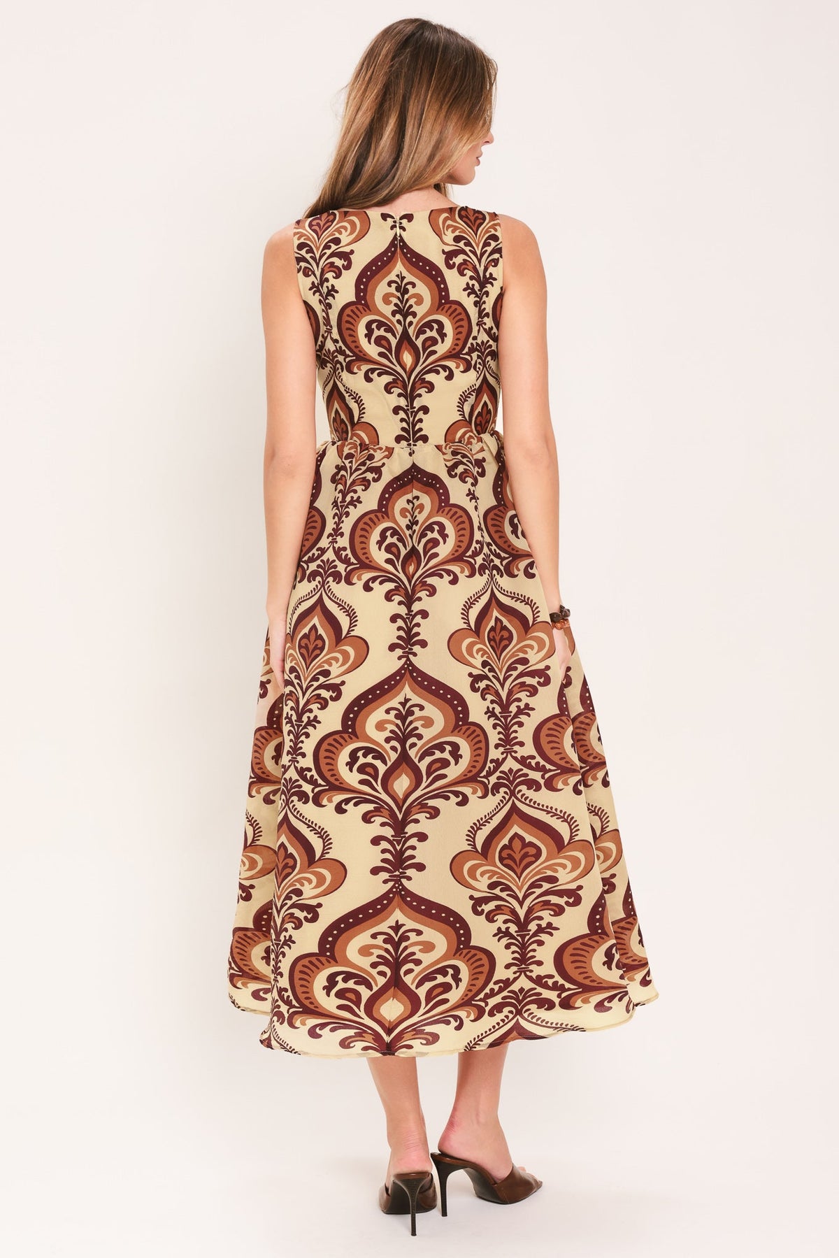 a woman in a dress