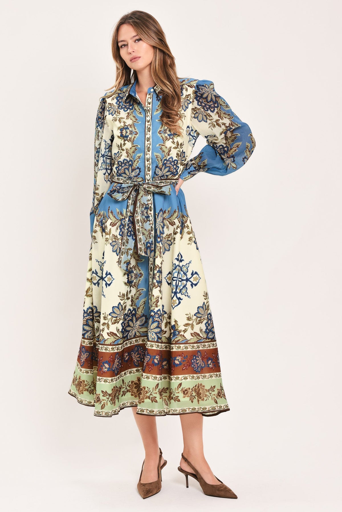 a woman in a dress