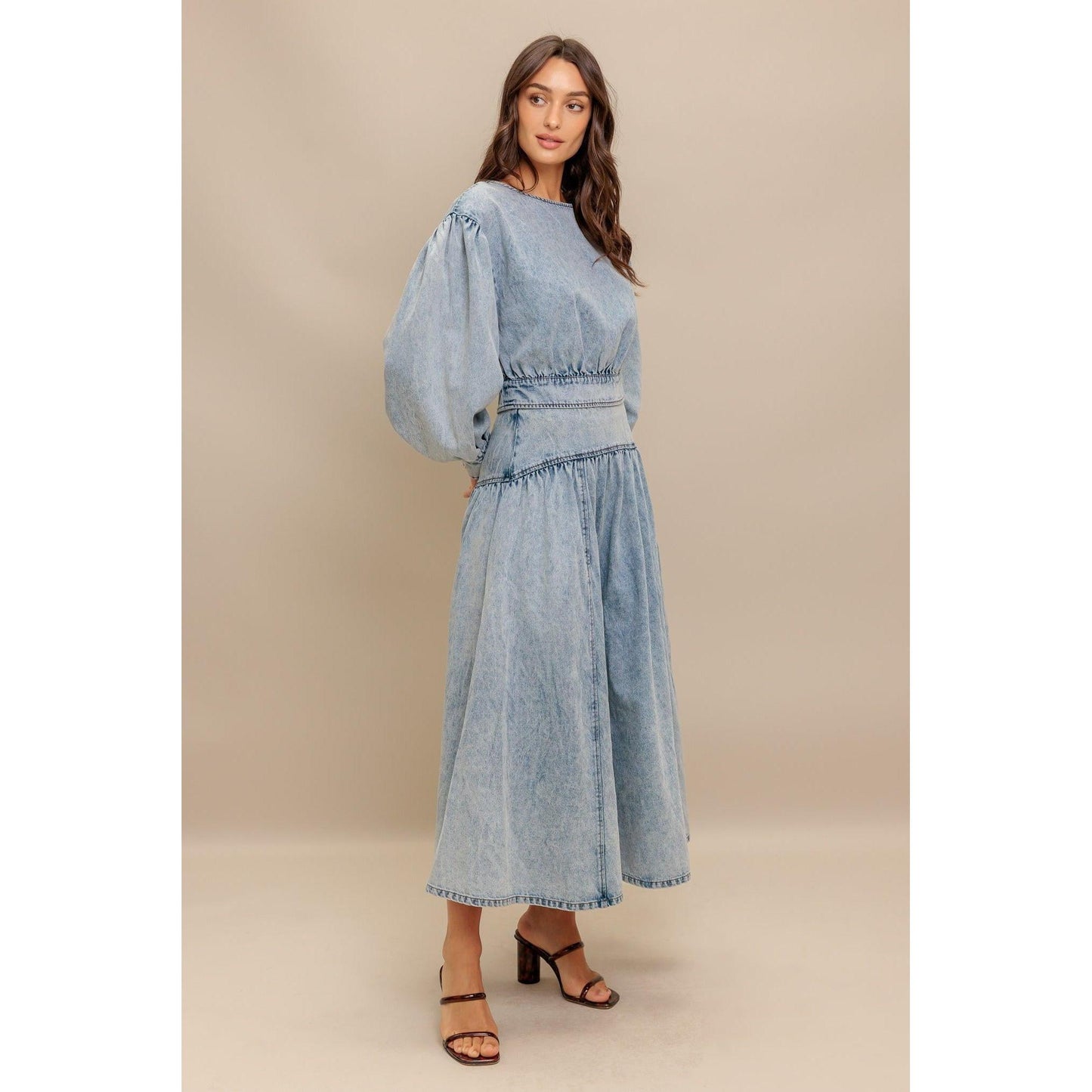 AMERICAN BLEND DENIM MIDI SKIRT