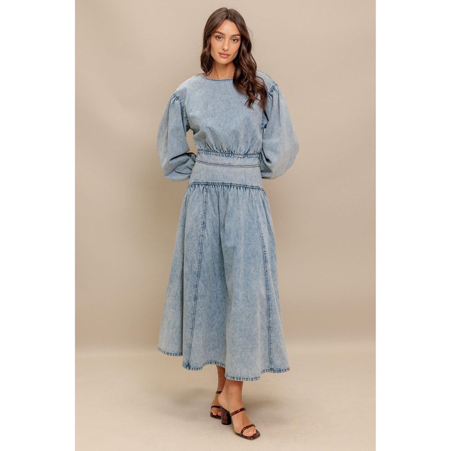 AMERICAN BLEND DENIM MIDI SKIRT