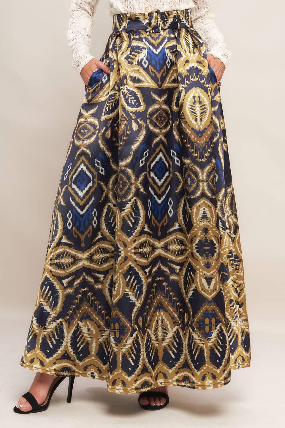NIGHTFALL DRAPE WOVEN MAXI FULL SKIRT