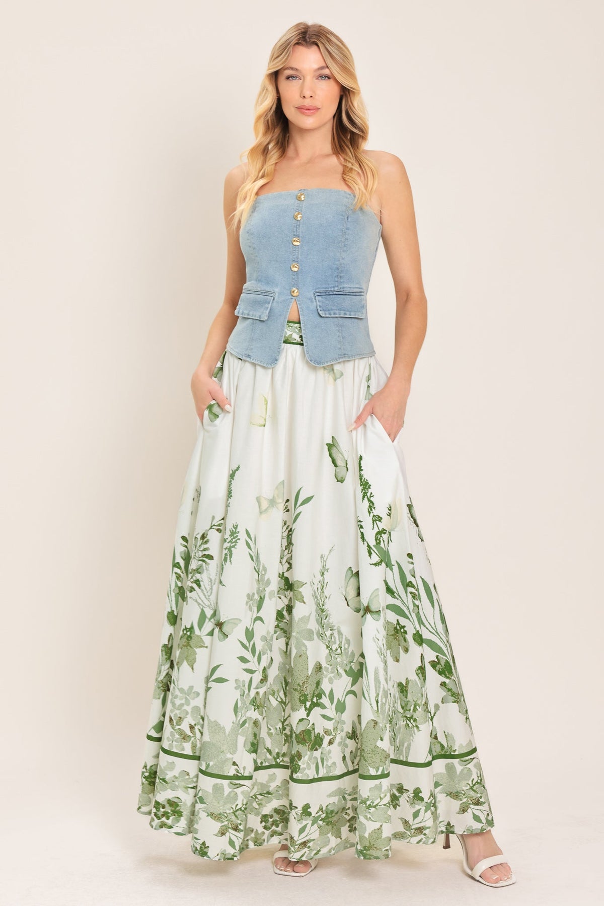 a woman in a dress