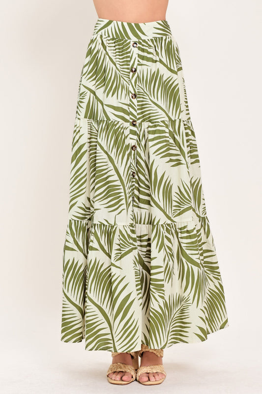 a long dress with a pattern on it