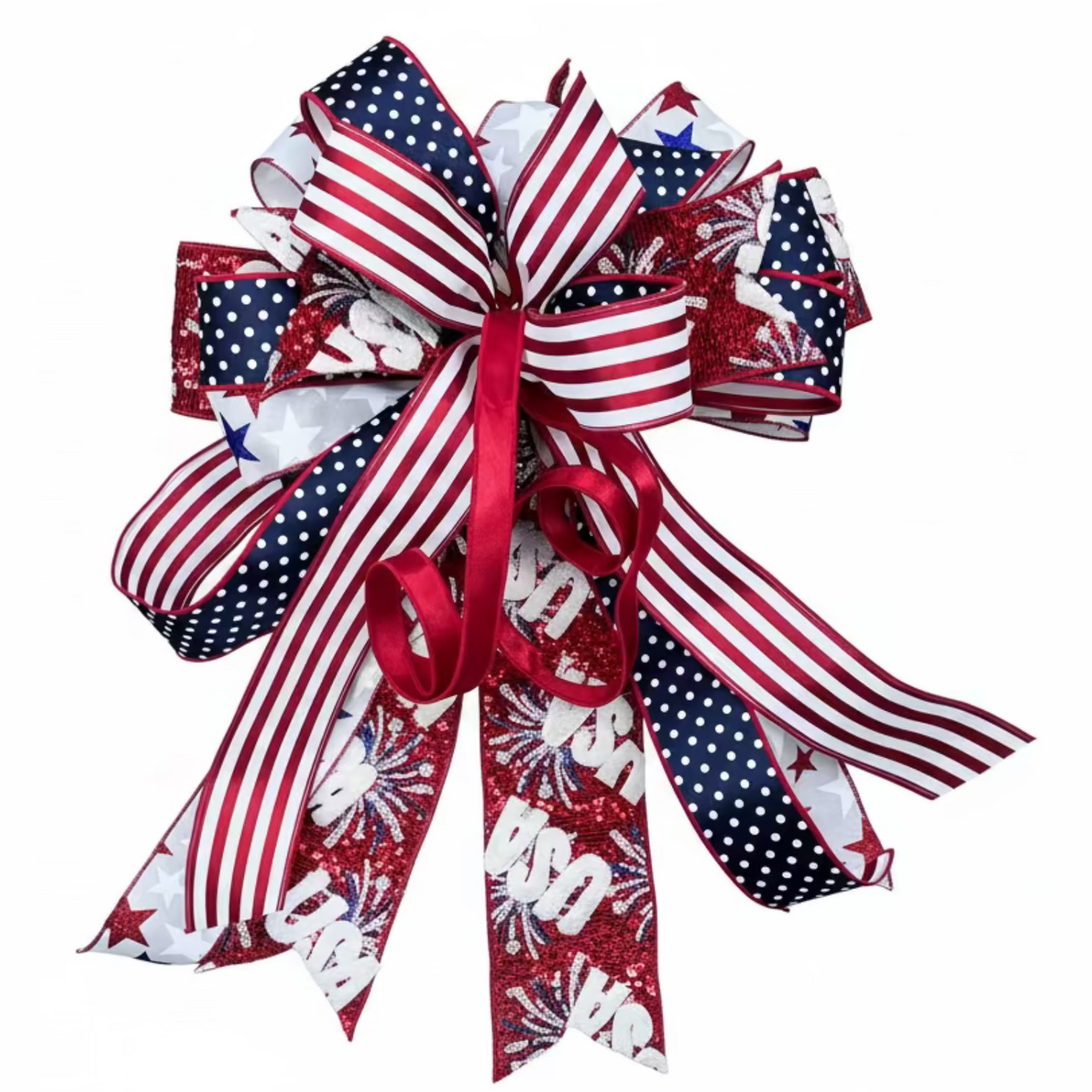 2.5" Red Royal Canvas Ribbon: Patriotic Stars (10 Yards)