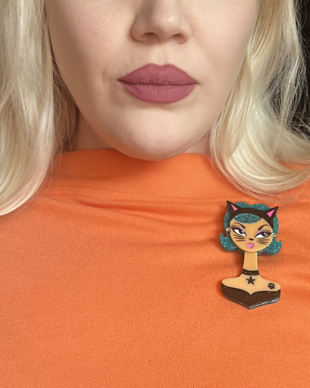 Cat's Meow Spooky Doll Brooch by Miss Fluff x Lipstick & Chrome