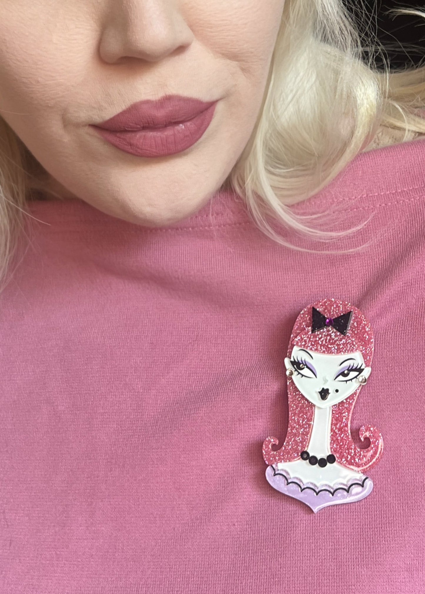 Bubblegum Boo Spooky Doll Brooch by Miss Fluff x Lipstick & Chrome