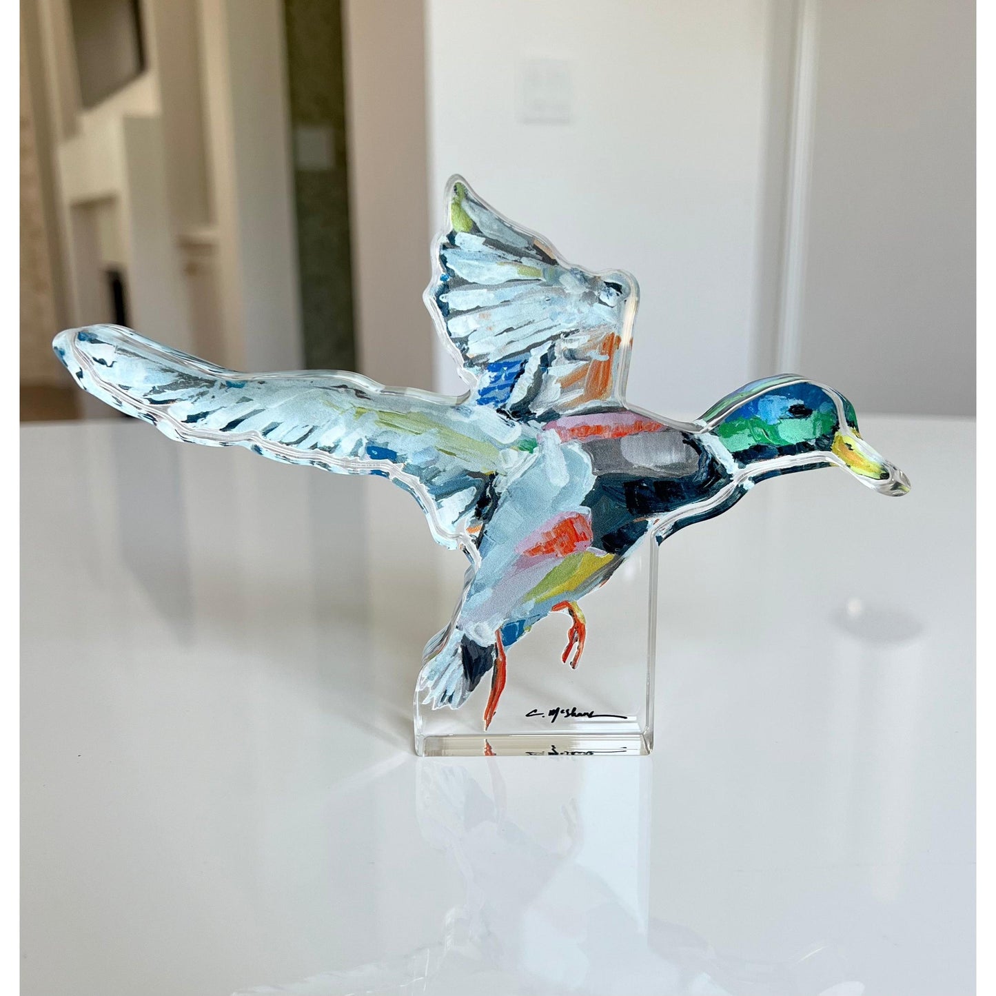 Take Flight Mallard Duck Acrylic Tabletop Art